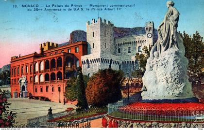Monaco - le Palais du Prince & Monument commémoratif du 25me Anniversaire de S. A. S. le Prince Albert Ier