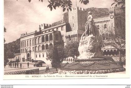 POSTAL  -MONACO  - PALACIO DEL PRÍNCIPE -MONUMENTO CONMEMORATIVO DEL 25º ANIVERSARIO
