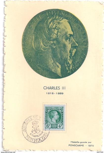 CPA JOURNEE DU TIMBRE 6 MARS 1948 MONACO