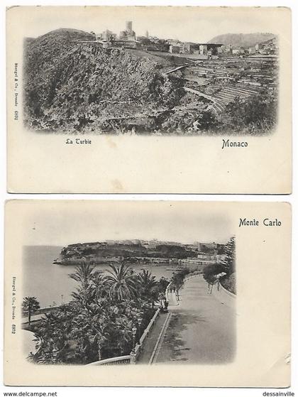 Deux Cartes MONTE CARLO MONACO LA TURBIE