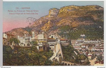 (19523) AK Monaco, Fürstenpalast, Tete de Chien 1928