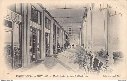 MONACO - Monte-Carlo, la Galerie Charles III - Fleuriste Gilly - Ed. Neurdein N.D. Phot. 513