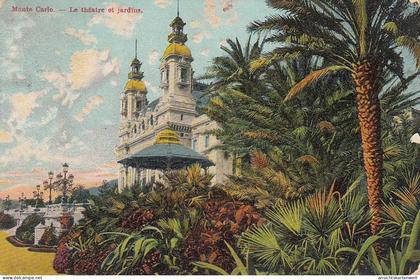 Monte Carlo La thêatre et Jardins glum 1910? #D2949
