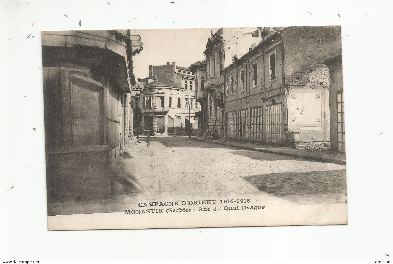 MONASTIR  BITOLA MACEDOINE DU NORD (SERBIE) CAMPAGNE D'ORIENT 1914 1918 RUE DU QUAI DRAGOR