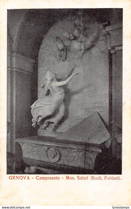 A654 Italy Genova Genoa Camposanto Mon Solari Sculpture postcard