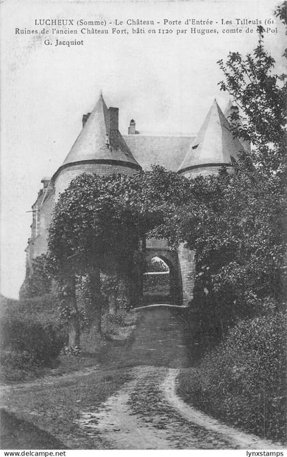 A839 France Lucheux Chateau Castle Porte d'Entree vintage postcard