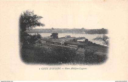 B91647  africa railway station train ivory coast Abidjan lagoon station