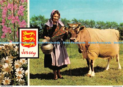 D131686 Jersey Jersey Milkmaid with Jersey Cow Jarrold 1979 Multi View
