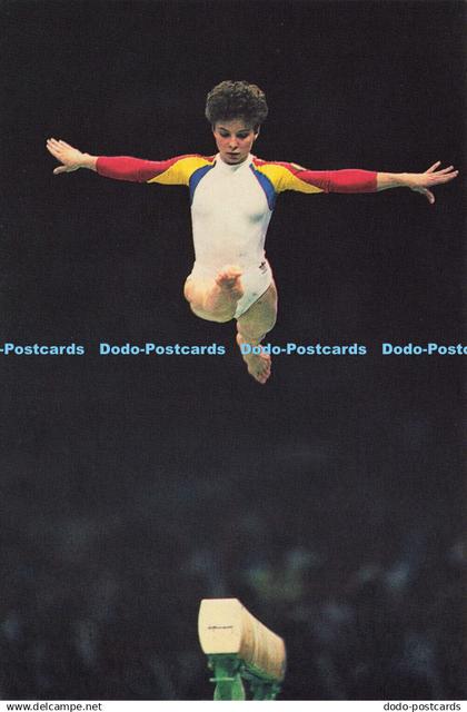 D184931 Gymnast Daniela Silivas of Rumania. Leaping for Glory. Bob Thomas Sports