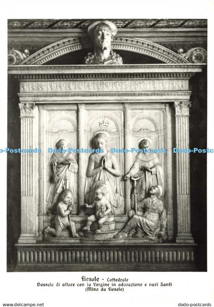 D198030 Fiesole Cattedrale Dossale di Altare con la Vergine in Adorazione e vari