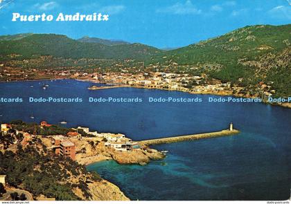 D200390 Mallorca Puerto Andraitx Vista Aerea del Puerto
