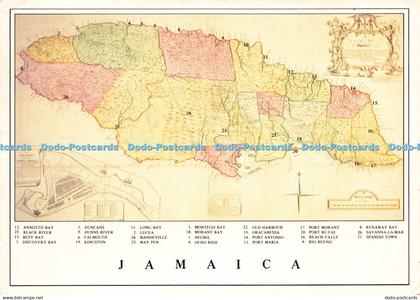 D200729 Jamaica New Map of Jamaica 1755 by Patrick Brown Based on Survey of Jama