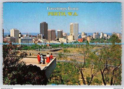 D320793 Greetings From Perth. W. A. City of Perth From King Park. Murray Views