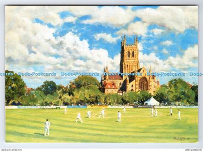 D339225 Worcester. The County Cricket Ground and Cathedral. Window on Worcester.