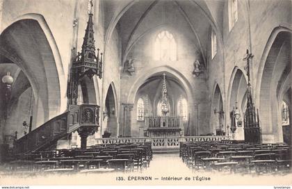 France Epernon Interior of Church vintage postcard