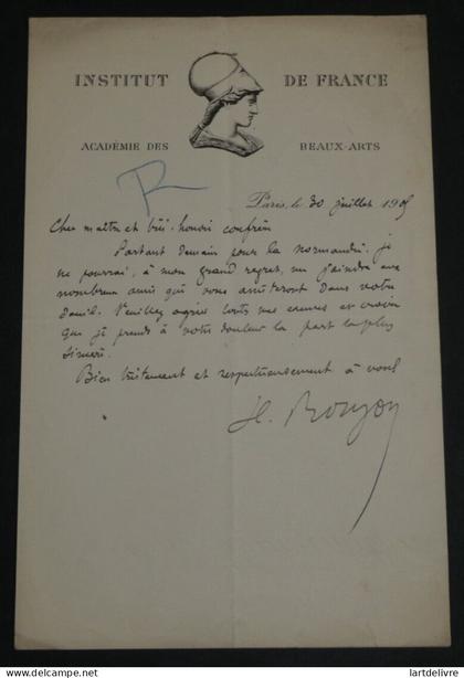 Henry ROUJON, Essayiste - LETTRE AUTOGRAPHE SIGNÉE, Paris, 19[05]
