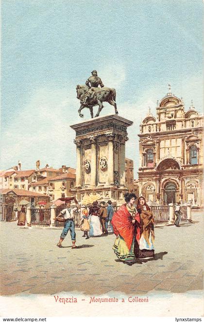 Italy Colleoni Monument Venice Venezia vintage postcard
