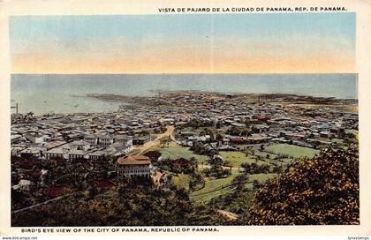 Panama Bird's Eye view of Panama City vintage postcard