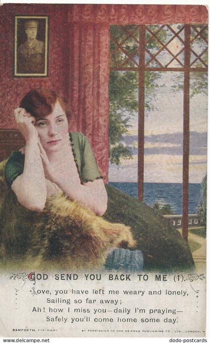 PC13080 God send you back to me. Bamforth. Songs series