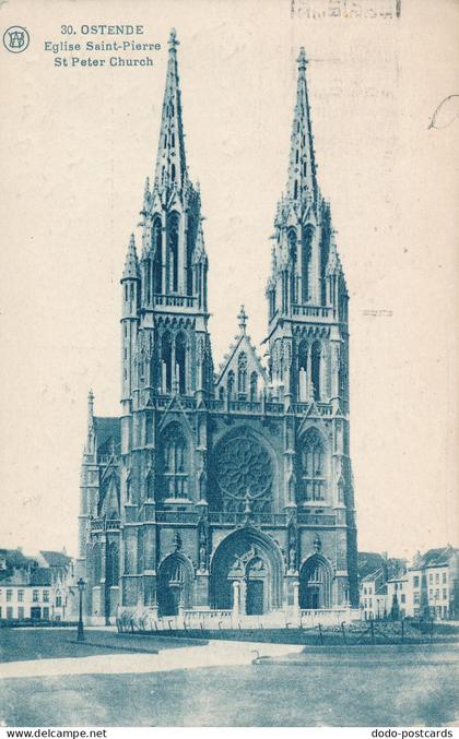 PC40886 Ostende. Eglise Saint Pierre. F. Walschaerts. 1930