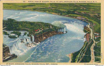 PC44963 Aerial View of Niagara Falls. At Left American Falls. Niagara Falls. N.