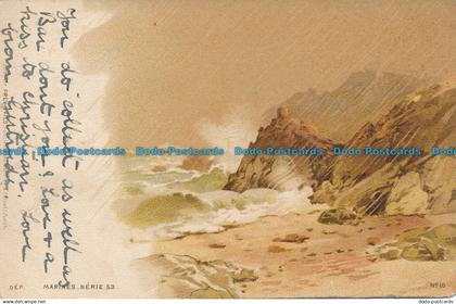R042169 Old Postcard. Rough Sea. Marines. 1902