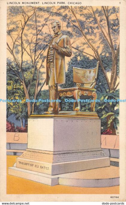 R044133 Lincoln Monument Lincoln Park Chicago Tichnor 1938