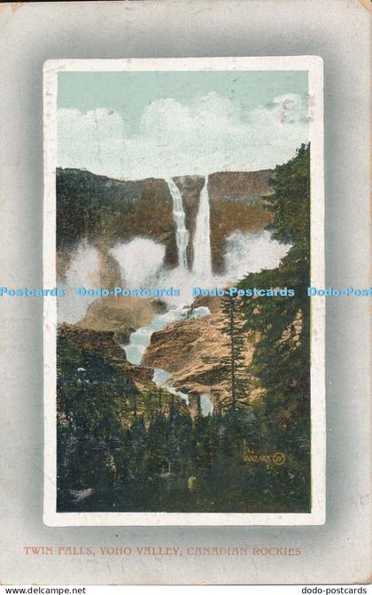 R046741 Twin Falls Yoho Valley Canadian Rockies Valentine 1916