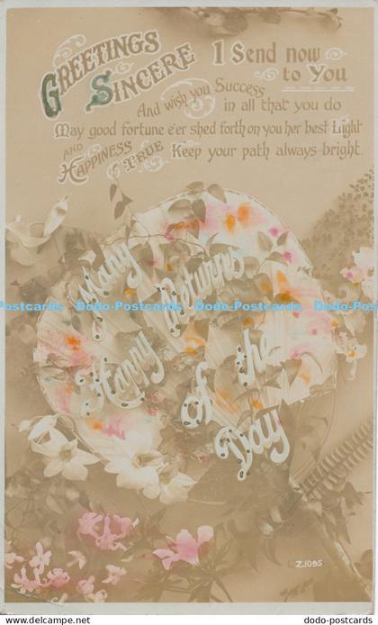R050342 Greetings Sincere 1 Send Now to You Taylor 1907