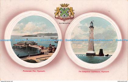 R259614 Plymouth Promenade Pier Plymouth The Eddystone Lighthouse Plymouth W J C
