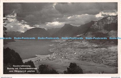 R349304 Gewitterstimmung Buochs mit Vierwaldstattersee vom Burgenstock gesehen 3