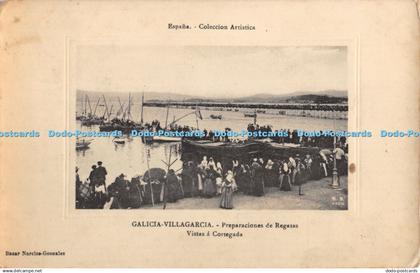 R385570 Espana Coleccion Artistica Galicia Villagarcia Preparaciones de Regatas