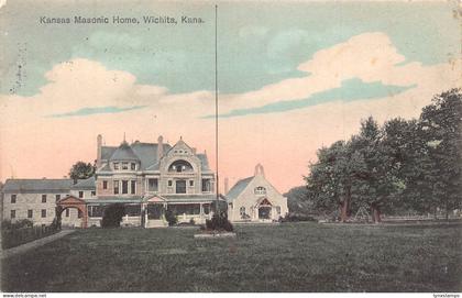 US 1908 Kansas Wichita Masonic Home vintage postcard