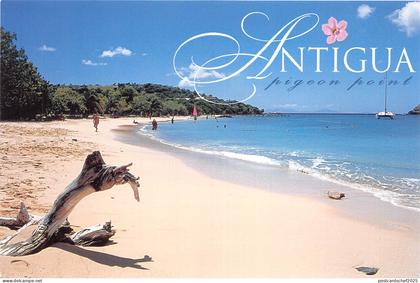US40 postcard Antigua West Indies pigeon Point beach 1968 palm tree