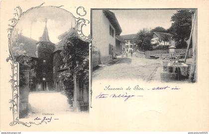 US6242 souvenir de giez chateau litho france