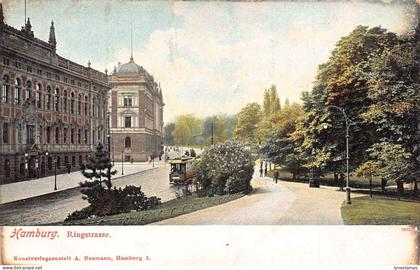 A138 Germany Hamburg Ringstrasse Tram Park vintage postcard