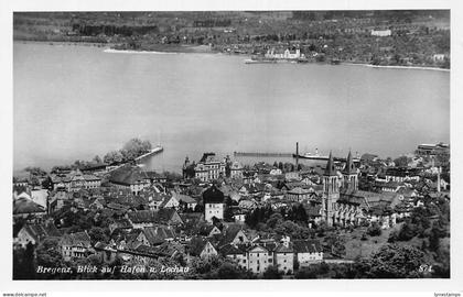 A186 Austria Bregenz Blick auf Hafen Lochau Harbor vintage postcard