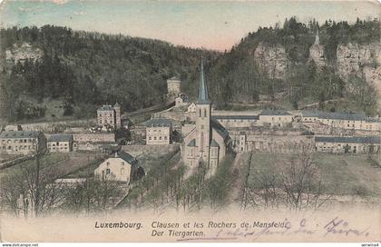 AK Luxembourg Clausen et les Rochers de Mansfeld Tiergarten Feldpostkarte