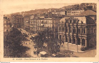 B013 Algeria Algiers Place Bresson et Theatre vintage postcard