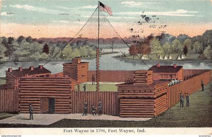 B029 US 1914 Fort Wayne in 1794 Indiana vintage postcard