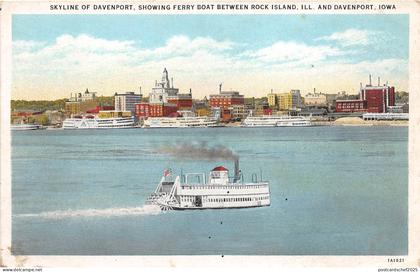 BF35923 iowa davenport ship showing ferry boat between roc  USA  front/back scan