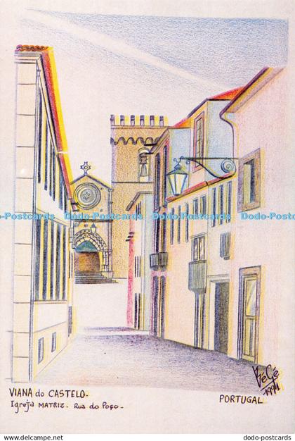 D062662 Viana do Castelo. Igreja Matriz. Rua do Poco. Portugal. Bege. 1991