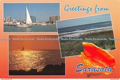 D090084 Greetings From Sarasota. Seminole Post Cards. J. E. Duran. Multi View