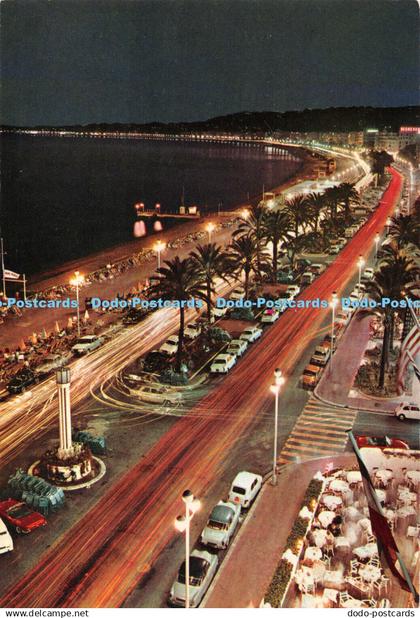 D104451 La Cote d Azur. Nice. La Promenade des Anglais la Nuit. Mar. Giovanni Tr