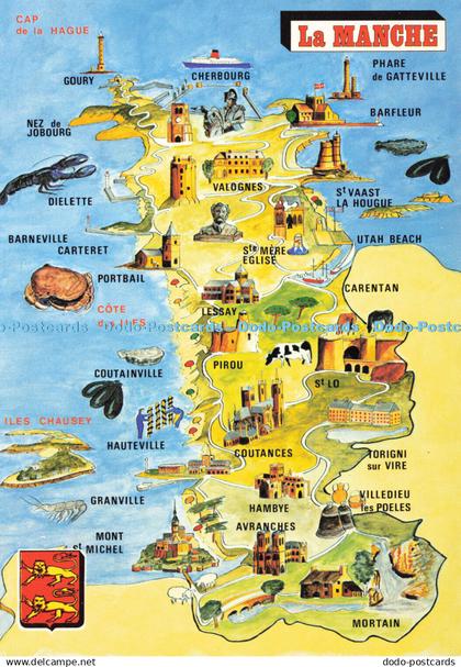 D174682 La Manche. Cap de la Hague. Cote des Iles. Iles Chausey. Map. Le Goubey