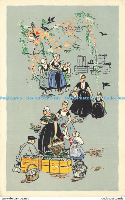 D194120 Illustration People Baskets Eggs Vada Druk Wageningen Uitgave Efgeha Hil