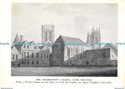 D201379 York Minster The Archbishop Chapel City of York Art Gallery York Water C