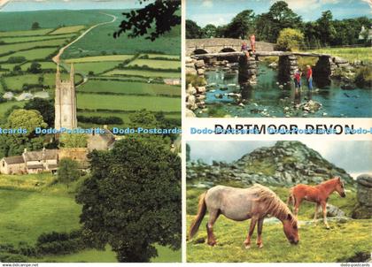 D220992 Dartmoor Devon Postbridge Dartmoor Ponies John Hinde E Nagele Multi View