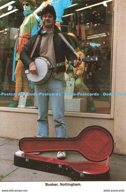 D245443 Busker Nottingham Alan Powe Reflections of a Bygone Nottingham Life Seri