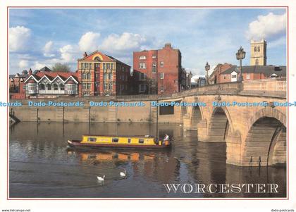 D251452 Worcester Worcester and the Bridge Crossing the River Severn J Arthur Di